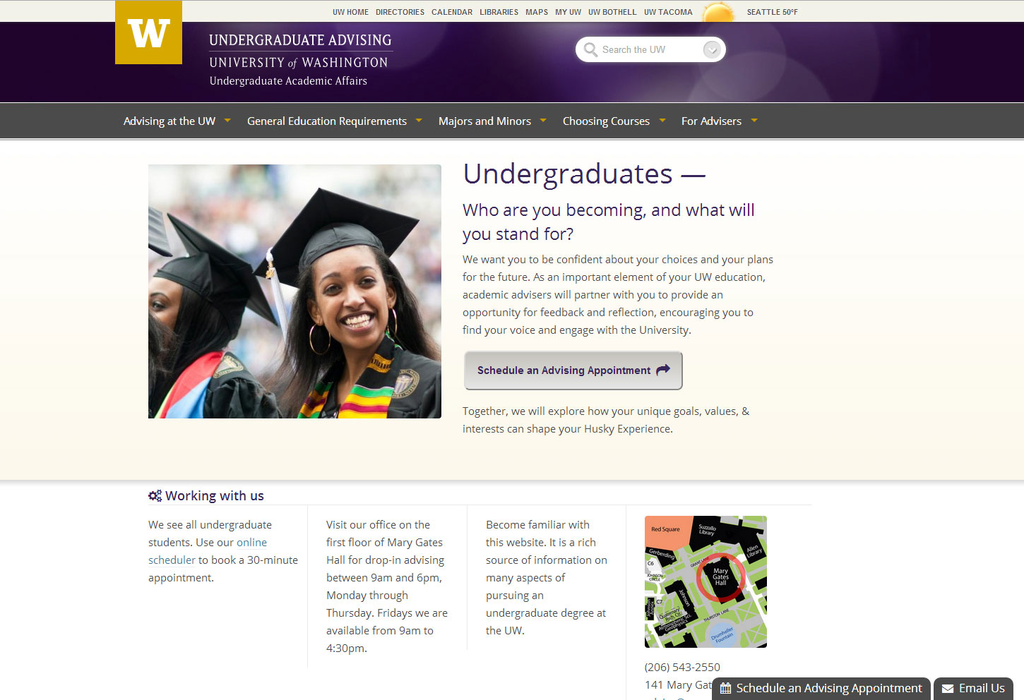 Undergraduate Advising at the University of Washington