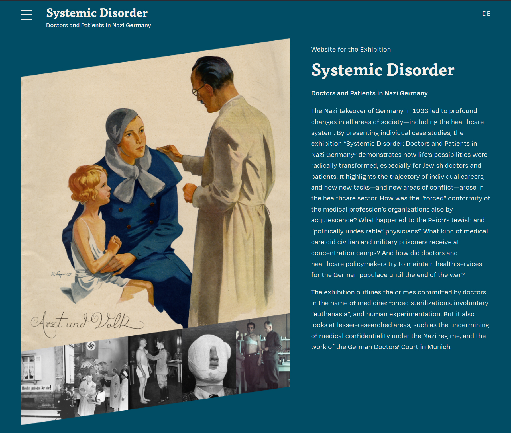 Systemic Disorder. Doctors and Patients in Nazi Germany